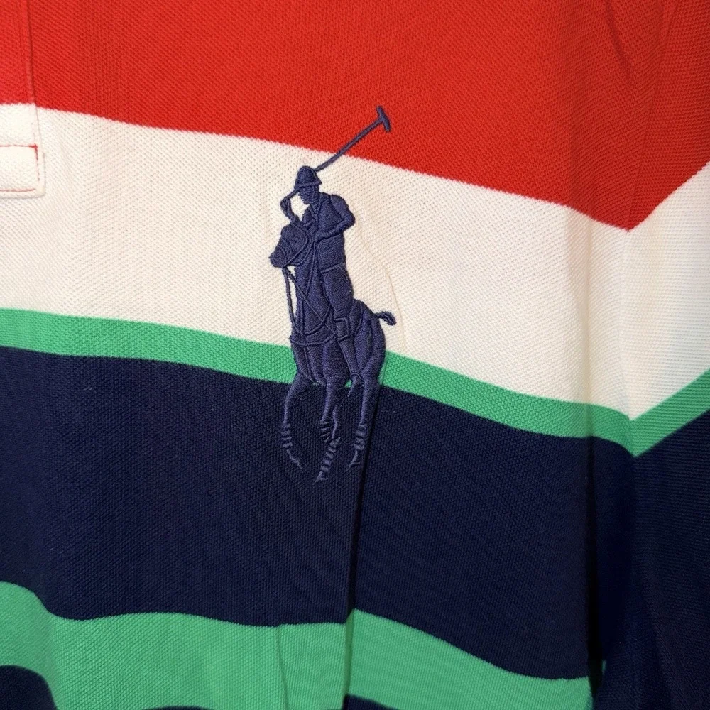 Polo Ralph Lauren Shirt Men 2XL Yacht Club Big Pony Crest Preppy Striped